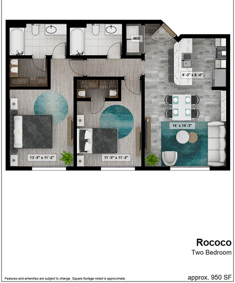 bedroom floor plan an in 2 bed 1 bath